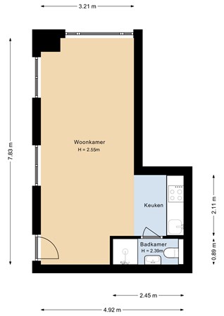 Floorplan - F. Koolhovenstraat 54A, 3555 VK Utrecht